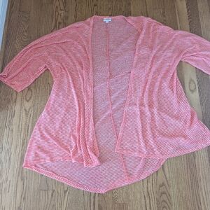 LuLaRoe  Mid-Length Women's Cardigan Size Small Short Sleeve Coral Pink Beach